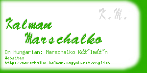 kalman marschalko business card